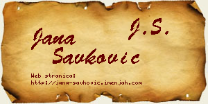 Jana Savković vizit kartica